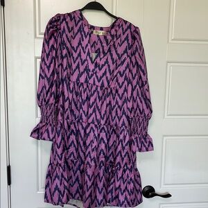 Purple and Black Patterned Dress